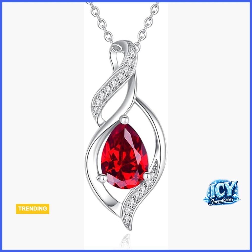 Sterling Silver Teardrop Pendant Necklace with Lobster Clasp